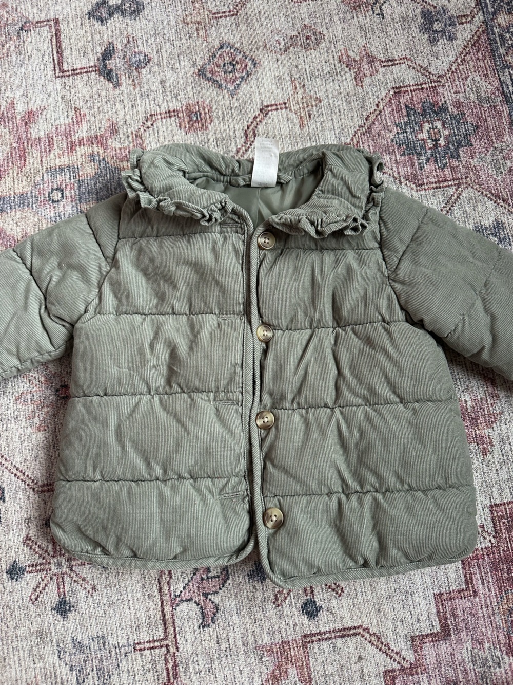 H&M 9M Olive Green Quilted Puffer Jacket